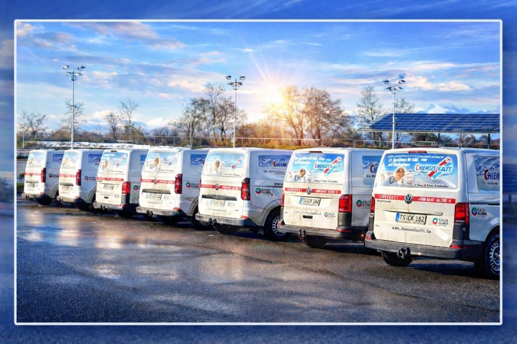 Fahrzeugflotte von Chiemsee Kälte – mobile Kälte- und Klimatechnik im Einsatz in der Region Chiemsee